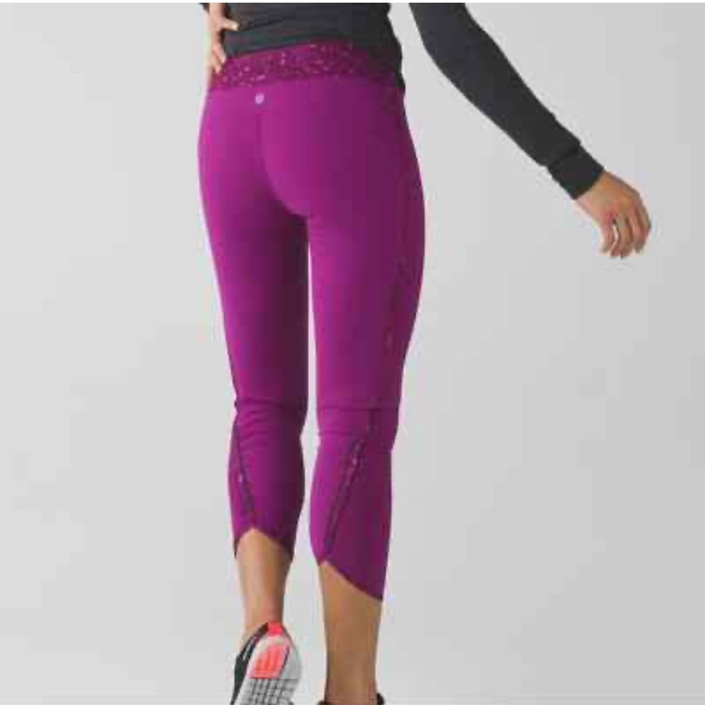 Purple Cropped Leggings - Picture 3 of 4